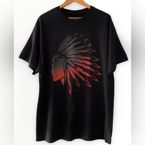 RING OF FIRE CHIEF/INDIAN/NATIVE AMERICAN MEN’S BLACK T-SHIRT SIZE XL
